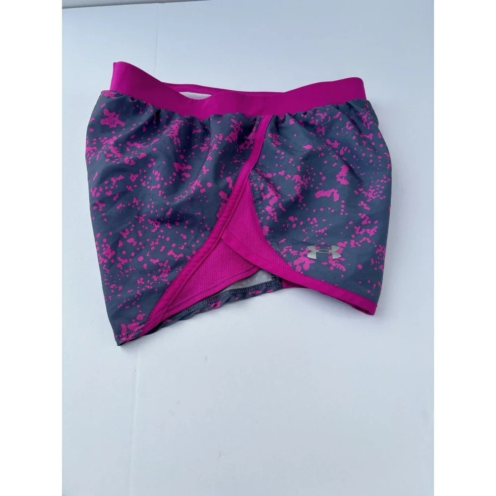 Under Armour Shorts‎ Women Size XS Pink Gray Athleisure Lined Running Gym Active